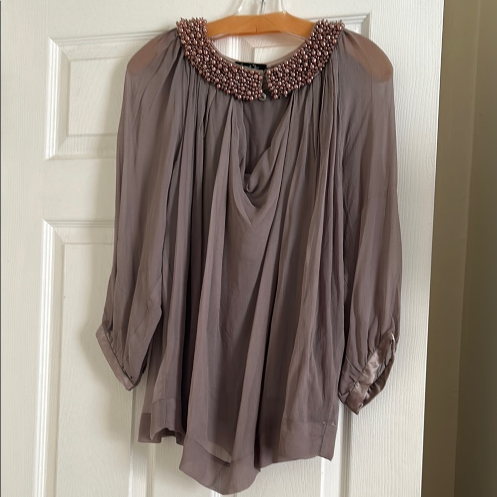 Beaded Collar Women's Top